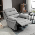 Fauteuil de Relaxation inclinable Manuel avec Repose-Pied Ajustable Tissu Polyester Aspect Lin Gris Clair chiné - Dawalishop