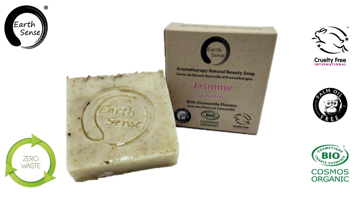 Organic Certified Solid Soap - Jasmine with Chamomile Flowers 90g - Dawalishop