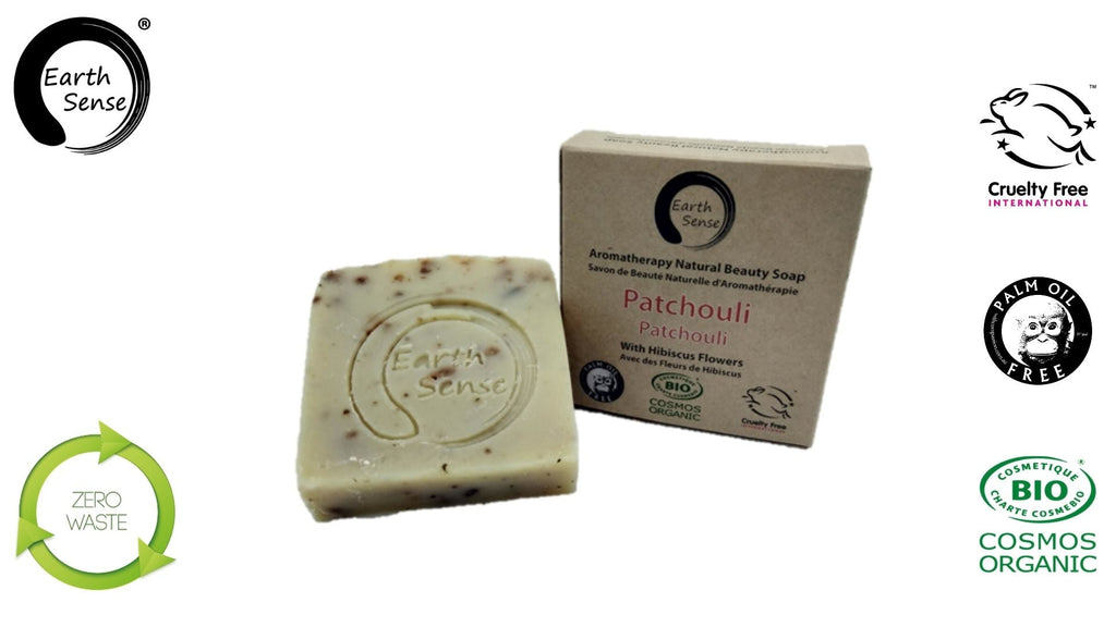 Organic Certified Solid Soap - Patchouli with Hibiscus Flowers 90g - Dawalishop